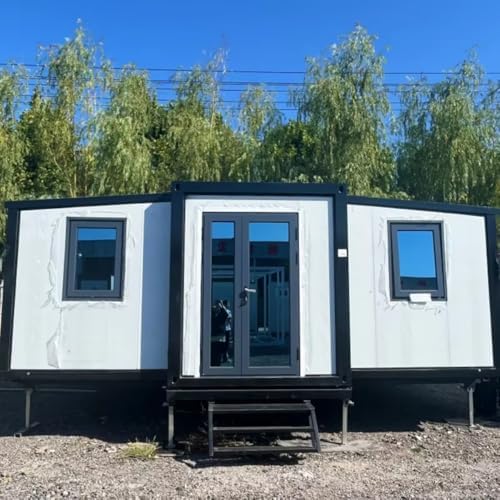 20/40FT Portable Prefab Tiny House with 3 Bedrooms, Full Bathroom, and Kitchen - 2-Story Container Home for Adults