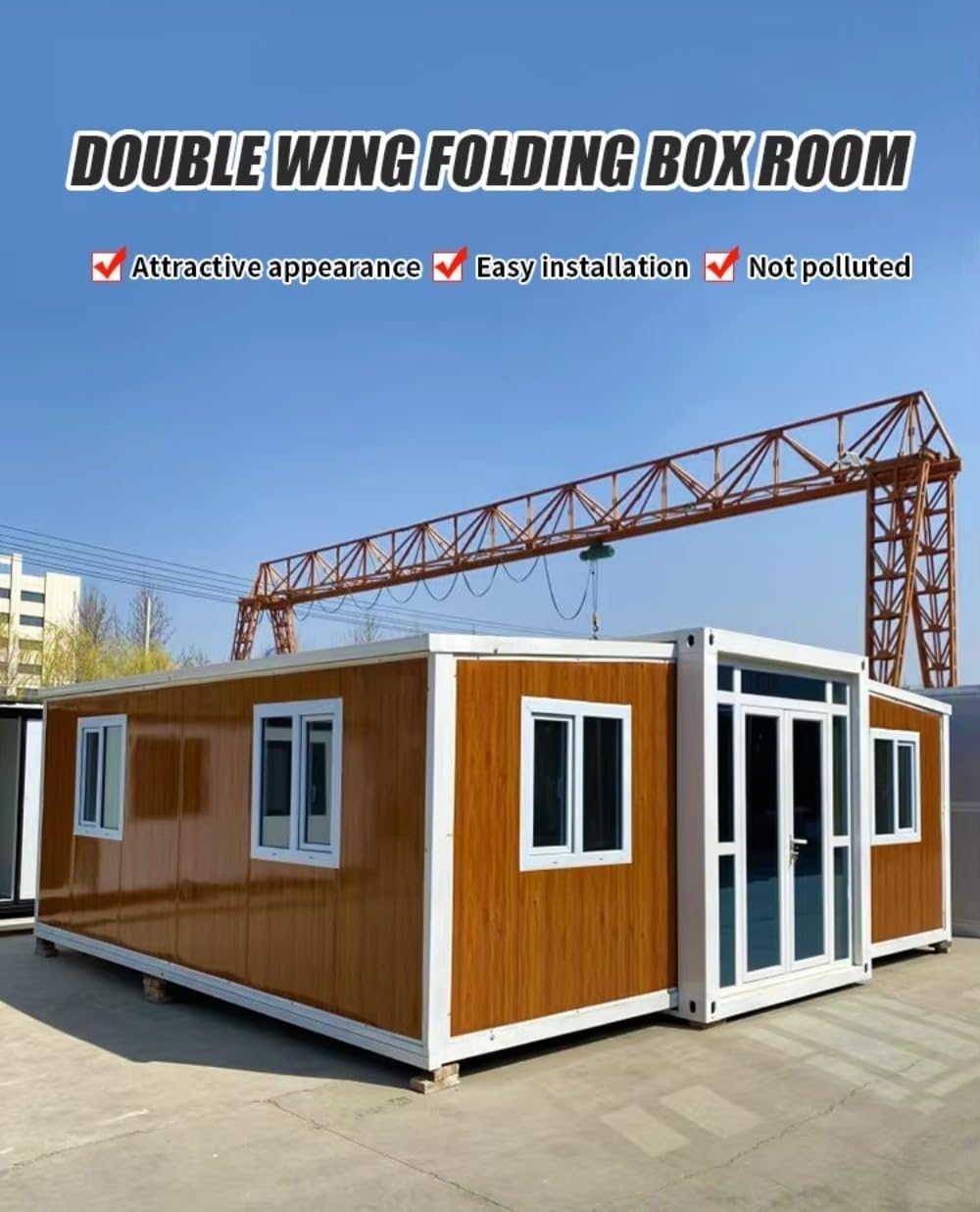 20/40FT Portable Prefab Tiny House with 3 Bedrooms, Full Bathroom, and Kitchen - 2-Story Container Home for Adults