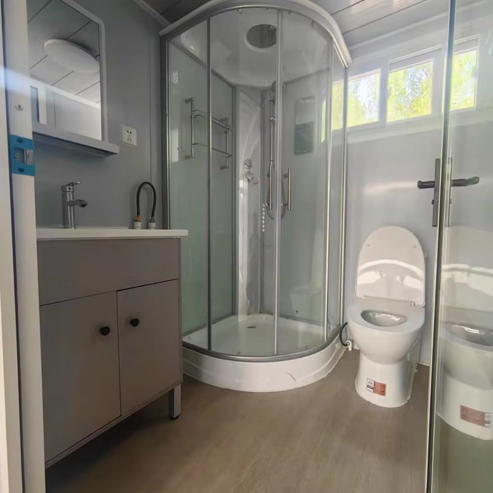 20/40FT Portable Prefab Tiny House with 3 Bedrooms, Full Bathroom, and Kitchen - 2-Story Container Home for Adults