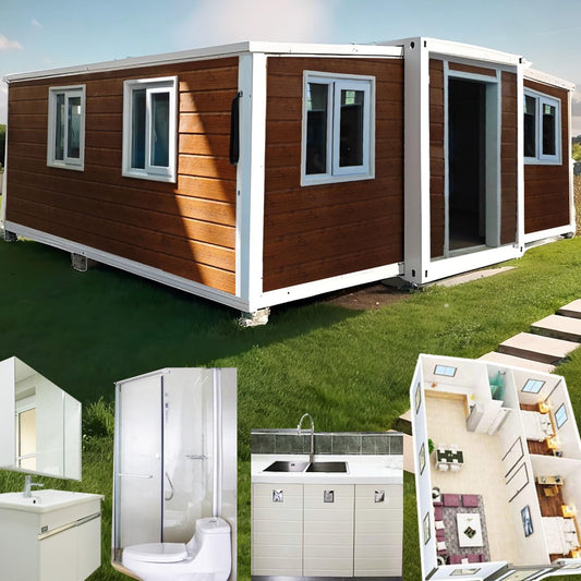 20 FT Foldable Expandable Container Home | 1-Bedroom Prefab Tiny House with Kitchen & Bathroom | Modular Mobile Home for Sale